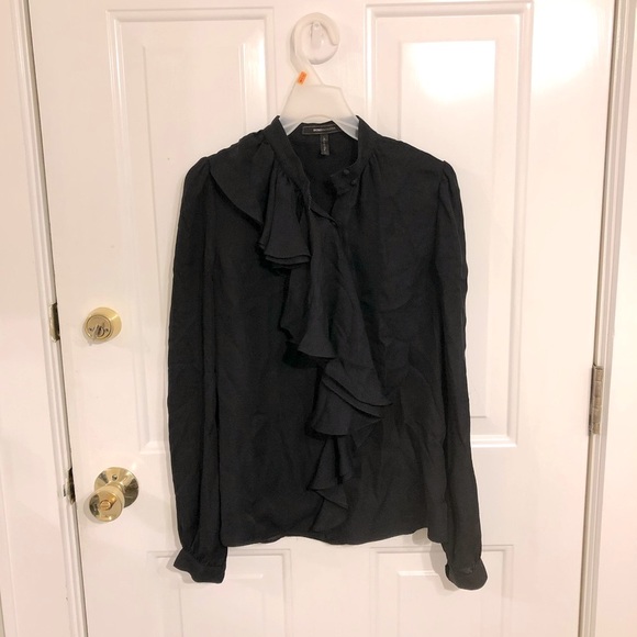 BCBGMaxAzria | Tops | Bcbg Maxazria Silk Ruffle Blouse | Poshmark